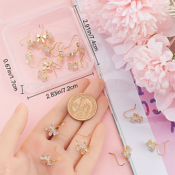 20Pcs Brass Micro Pave Clear Cubic Zirconia Earring Hooks&nbsp;ZIRC-BBC0002-59G