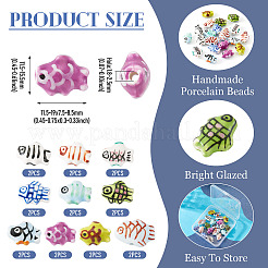 20Pcs 10 Styles Handmade Porcelain Beads&nbsp;PORC-TA0001-58