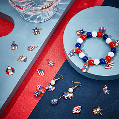 40Pcs 8 Styles Alloy Enamel Pendants&nbsp;ENAM-SC0004-67