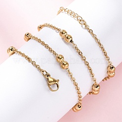 304 Stainless Steel Double Round Cable Chain Necklaces&nbsp;NJEW-C073-07G