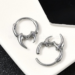 Horn 316 Surgical Stainless Steel Hoop Earrings&nbsp;EJEW-G416-28AS