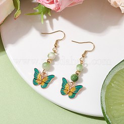 Real 18K Gold Plated Alloy Enamel Dangle Earrings&nbsp;EJEW-JE05667-04