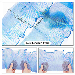 Polyester Organza Ruffled Pleated Lace Fabric Trim&nbsp;OCOR-WH0070-15B