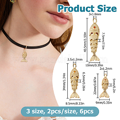 6Pcs 3 Styles Brass Micro Pave Orange Cubic Zirconia Pendants&nbsp;FIND-HS0002-09