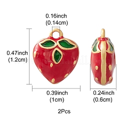 2Pcs Brass Enamel Charms&nbsp;KK-YW0001-70