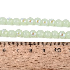 Electroplate Imitation Jade Glass Beads Strands&nbsp;EGLA-Q132-6MM-01B-07