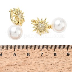 Brass Micro Pave Cubic Zirconia Hoop Dangle Earrings for Women&nbsp;EJEW-A168-11G
