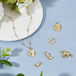 6Pcs 6 Styles Brass Pendants&nbsp;KK-HS0015-72