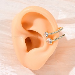 Brass Micro Pave Clear Cubic Zirconia Cuff Earrings&nbsp;EJEW-K305-02G