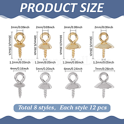 96Pcs 8 Colors 201 Stainless Steel Peg Bails Pendants&nbsp;STAS-ME0002-95
