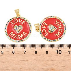 Brass Micro Pave Cubic Zirconia Pendants&nbsp;KK-D232-16G-02