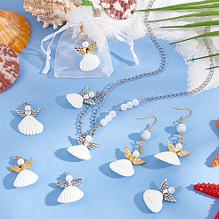 48Pcs 3 Styles Spiral Shell Angel Pendants&nbsp;FIND-PH0020-54