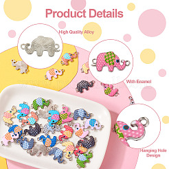 48Pcs 12 Styles Alloy Enamel Connector Charms&nbsp;ENAM-TA0001-38