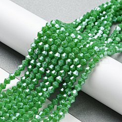 Opaque Solid Color Electroplate Glass Beads Strands&nbsp;GLAA-F029-P4mm-C08
