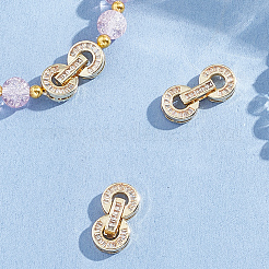 6 Sets Brass Pave Clear Cubic Zirconia Fold Over Clasps&nbsp;KK-BBC0021-36
