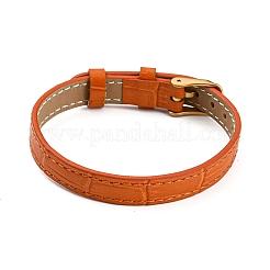 Leather Textured Bracelet Straps Slide Wristbands for Slide Charms&nbsp;AJEW-K232-01G-06