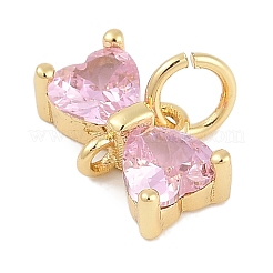 Rack Plating Brass Micro Pave Cubic Zirconia Links&nbsp;KK-Q028-14G