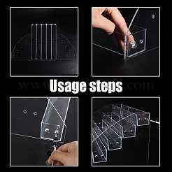 1 Set 5-Tier Transparent Acrylic Nail Polish Organizer and 1Pc 3 Compartments Plastic Pen Storage Box&nbsp;AJEW-GL0001-76