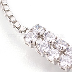Brass Micro Pave Cubic Zirconia Bolo Tennis Bracelets&nbsp;BJEW-F334-P