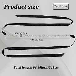 Metal Full Crystal Rhinestone Horse Eye Bridal Waist Belts for Wedding Dress&nbsp;AJEW-WH20080-65F-S