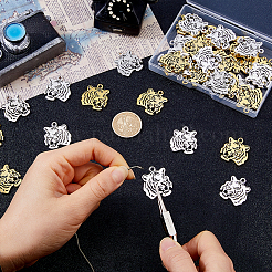 40Pcs 2 Styles Tibetan Style Alloy Pendants&nbsp;FIND-DC0008-53