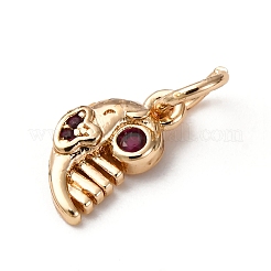Brass Micro Pave Cubic Zirconia Pendants&nbsp;KK-D378-26G