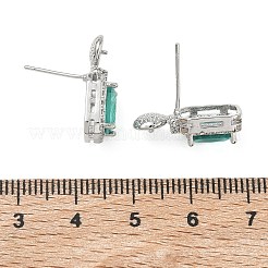 Brass Pave Cubic Zirconia Stud Earring Findings&nbsp;KK-C172-10P