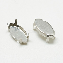 Non-Tarnish 201 Stainless Steel Sew on Prong Settings&nbsp;STAS-T032-04-4x8mm