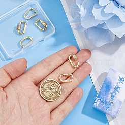 6Pcs 2 Styles Rack Plated Brass Micro Pave Cubic Zirconia Clasps&nbsp;KK-HS0015-01