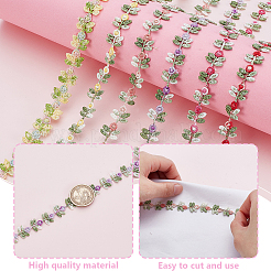 6 Yards 6 Colors Polyester Flower Lace Trim Ribbon&nbsp;OCOR-GA0002-25