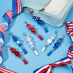 10Pcs Glass & Acrylic & Resin Beaded Pendant Decorations&nbsp;HJEW-AB00222