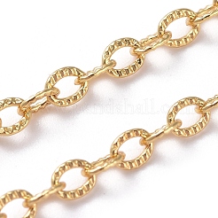 3.28 Feet Brass Textured Cable Chains&nbsp;X-CHC-G005-01G