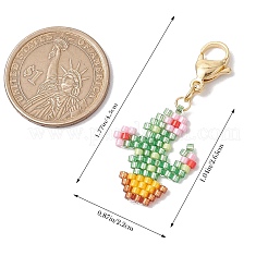 Cactus Glass Seed Beaded Pendant Decorations&nbsp;HJEW-SZ00033