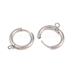 316 Stainless Steel Huggie Hoop Earring Findings&nbsp;X-EJEW-B158-01C-P