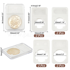 8Pcs 4 Styles Plastic Coin Storage Box&nbsp;AJEW-PH0005-03