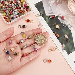 144Pcs 24 Styles Natural Mixed Gemstone Pendants&nbsp;PALLOY-GO00024