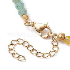 4mm Faceted Round Dyed Natural Agate & Carnelian & Green Aventurine & Aquamarine & Amethyst & Freshwater Pearl Beaded Necklaces&nbsp;NJEW-JN05110