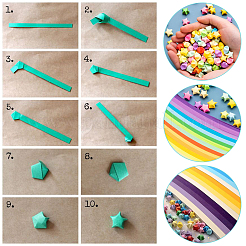 2 Bags 2 Styles Luminous Lucky Star Origami Paper&nbsp;DIY-WR0004-14A