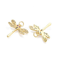 Brass Micro Pave Cubic Zirconia Pendants&nbsp;KK-N257-19G