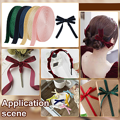20Yards 4 Colors Single Face Velvet Ribbon&nbsp;SRIB-PH0001-46C