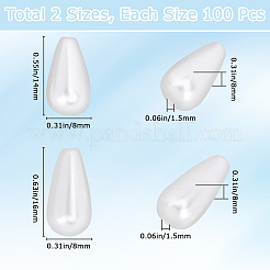 200Pcs 2 Styles ABS Plastic Imitation Pearl Charms&nbsp;KY-SP0001-11