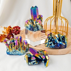 Electroplated Natural Druzy Quartz Crystal Cluster Ornaments&nbsp;PW-WG24416-04