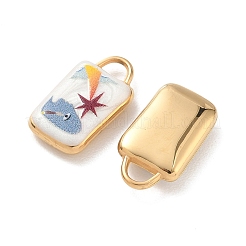 304 Stainless Steel Enamel Pendants&nbsp;STAS-F360-10G-01