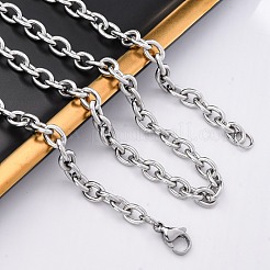 201 Stainless Steel Cable Chain Necklaces&nbsp;NJEW-Q013-12B-P