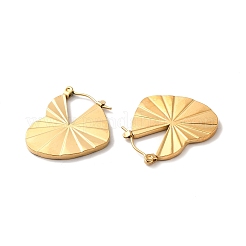 Ion Plating(IP) 304 Stainless Steel Heart Hoop Earrings for Women&nbsp;EJEW-K243-07G