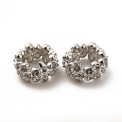 Rack Plating Brass Micro Pave Cubic Zirconia Flower Beads&nbsp;KK-C010-33