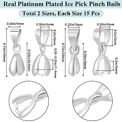 30Pcs 2 Style Rack Plating Brass Ice Pick Pinch Bails&nbsp;KK-BBC0013-34