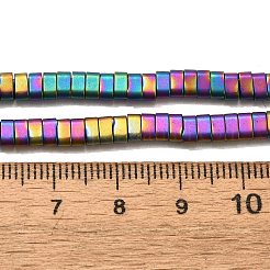 2-Hole Electroplated Synthetic Non-magnetic Hematite Beads Strands&nbsp;G-L613-A01-01E