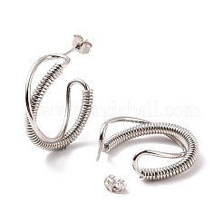 Tarnish Resistant 201 Stainless Steel Wrapped Twist Stud Earrings&nbsp;EJEW-F280-24P