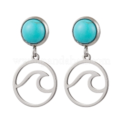 304 Stainless Steel Dangle Stud Earrings&nbsp;EJEW-JE06302-01